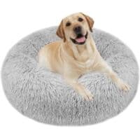 Korg för hund och katt 80 cm ljusgrå varm och bekväm