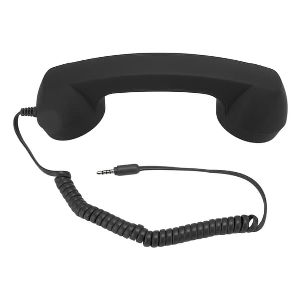 Retro telefonrør Professionel 3,5 mm stik Strålingssikkert kablet mobiltelefonrør til smartphone PC Sort