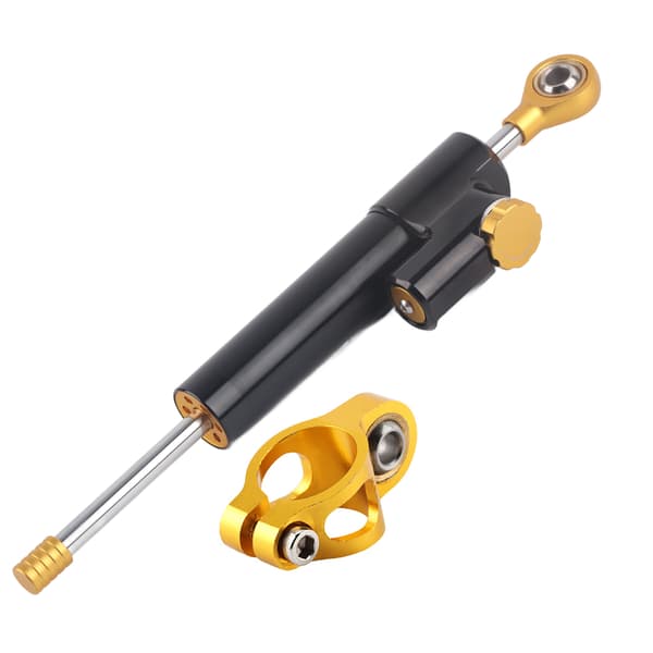 Universal Motorsykkel Styre Aluminiumlegering Styredemper Stabilisator Sikkerhetskontroll (Svart)