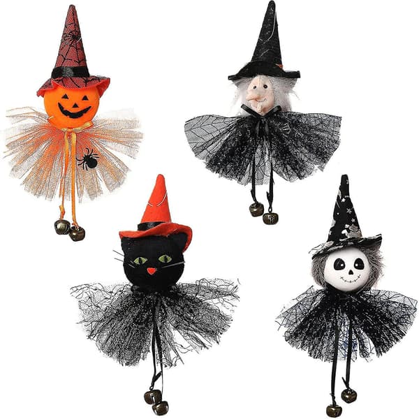 4-pak Halloween Dekoration Spøgelse Græskar Sort Kat Hængende Pynt bd