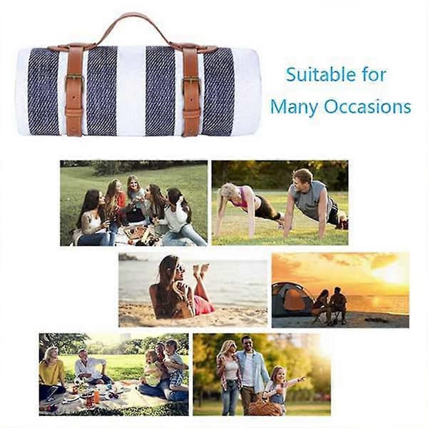 2 Pcs Waterproof Beach Blankets Camping Blankets Sandproof Belt Handles Suitable for Picnics, Beaches