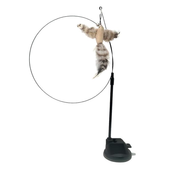 Dewenwils Cat Toy Feather Stick with Suction Cup Fun Simul DXGHC