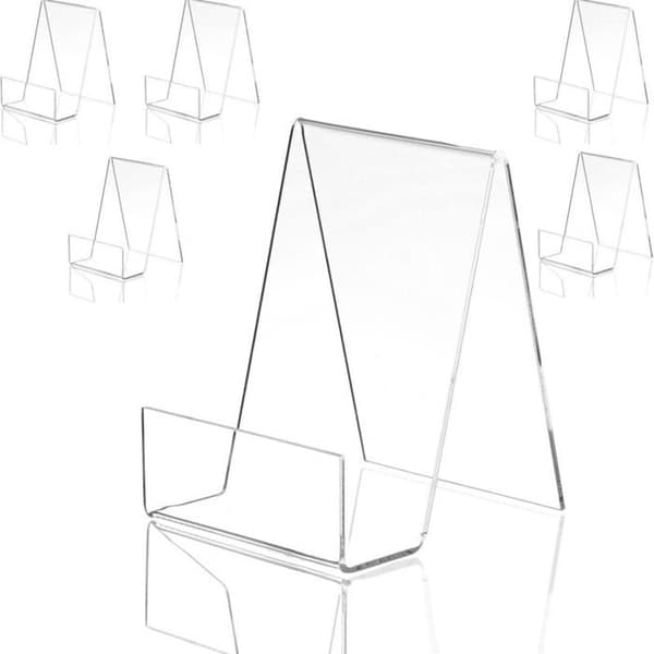 10 Pieces Clear Acrylic Bookends Commodity Holder as Bookends and Stand