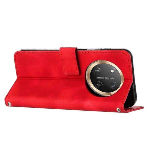 Fodral för Honor Magic 7 Lite Skyddande Flip Mjukt PU-läder Telefonskal Kompatibelt med Honor Magic 7 Lite [DB] Röd Red