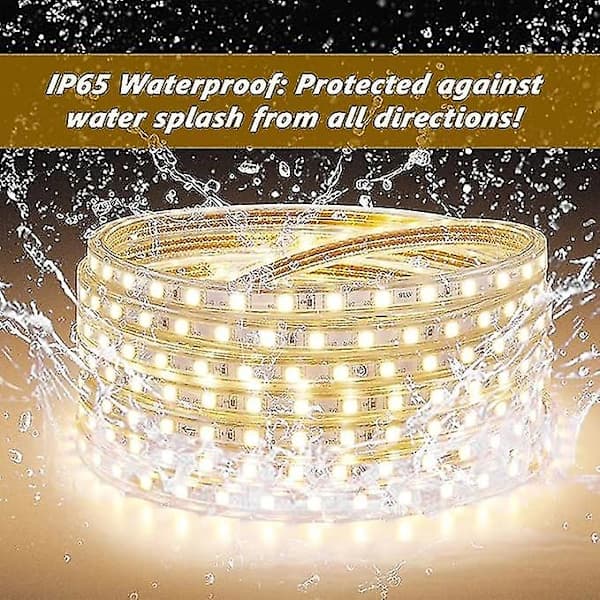 Vanntett Ip67 5050 Led-stripe Med Bryter - Varm Hvit, 5m Meter