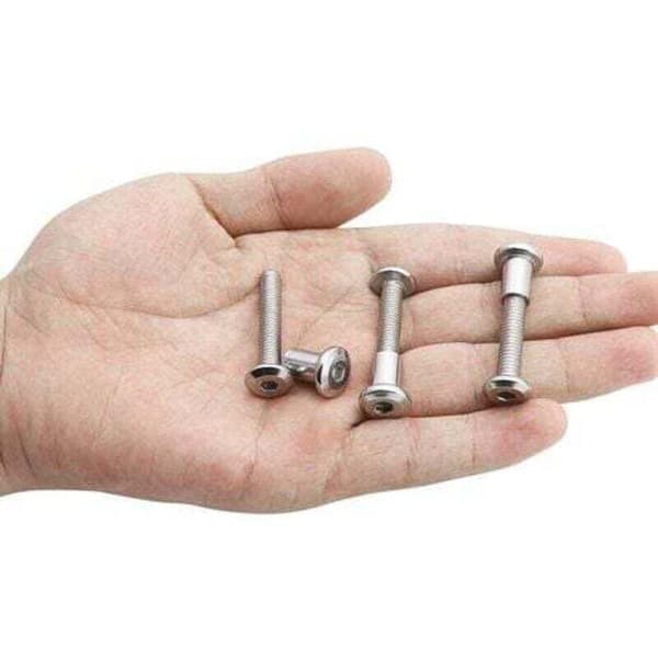 Sekskantede forbindelsesbolte til møbler M6 x 35MM gevindskåret skabsforbindelse, 10 stk.