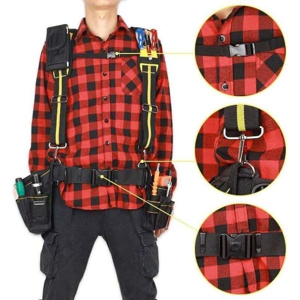 Adjustable Tool Belt Suspenders for Men, Compatible with Carpenters, Electricians, Plumbers, and Professional Tools