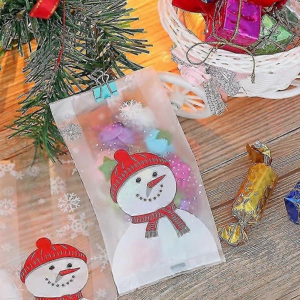 50 st God Jul Presentpåsar Bakning Förpackningspåsar Tecknad Jul