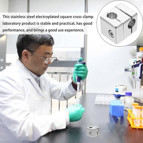 Stainless Steel Retort Stand Clamp Holder Electroplating Square Cross Clamp Laboratory Supplies