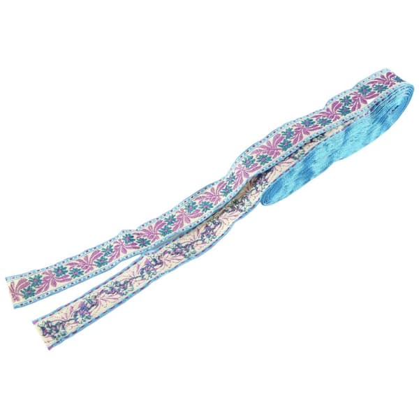Blommig broderad jacquardband vävd spetskant för kläder, väskor, gardiner, sömnad, spetstyg, stil B