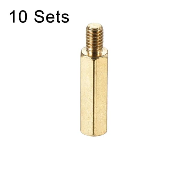 10 pcs Hex Brass Standoff Spacer Male-Female Threaded Pillar