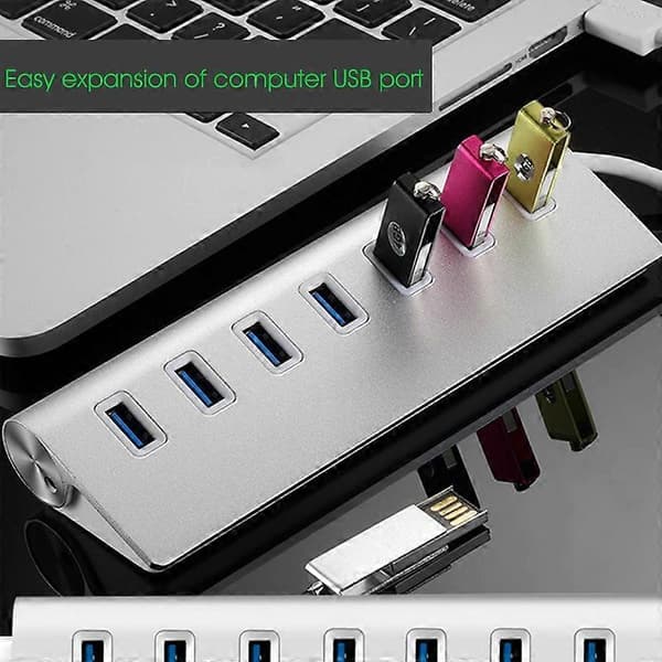 Dokkingstasjon Multifunksjonell Høyhastighetsoverføring Plug Play 7 i 1 USB3.0 B Hann A Hunn Mini Kabel Hub Adapter for Bærbar PC