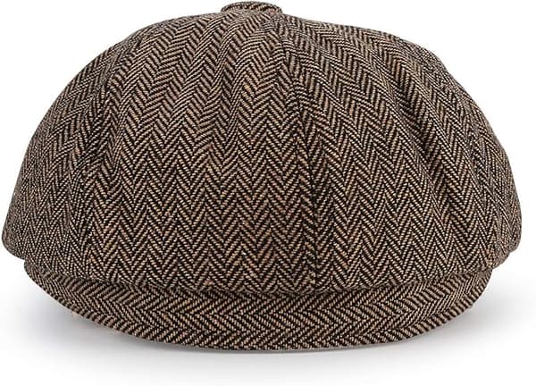 Baker Boy Hat 8 Panel Herringbone Tweed Gatsby Hat Ivy Irish