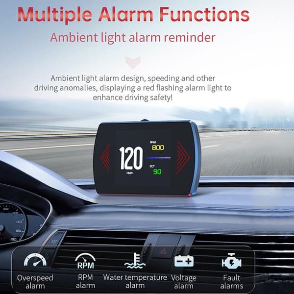 P12 5.8 TFT OBD2 HUD Head-Up Display Digital Bilhastighetsprojektor Kjørecomputer Turteller OBD2 Projektor
