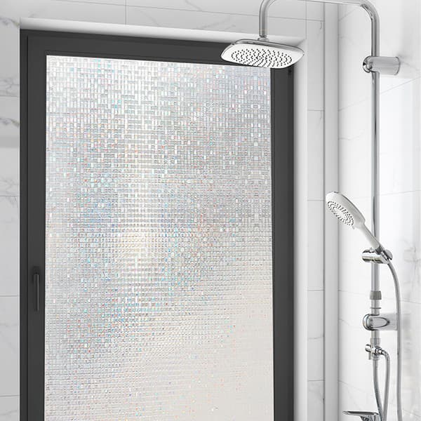 Mosaic Pattern Window Decals, Frosted Glass, Transparent and Opaque