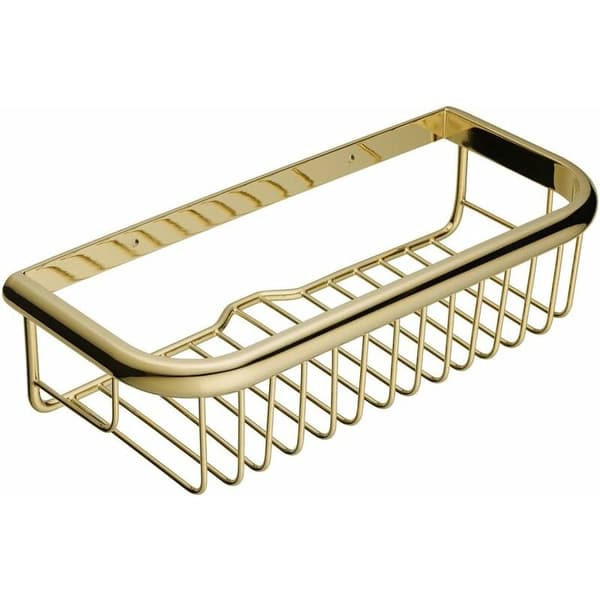 Polerad guld Anti-rost badrumshylla dusch Caddy, väggmonterad rektangulär B-XF27-