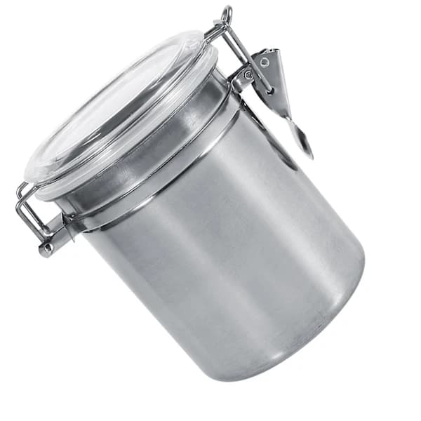 Rostfri köksbehållare för matförvaring, flaska, socker, te, kaffebönor, burk (L)