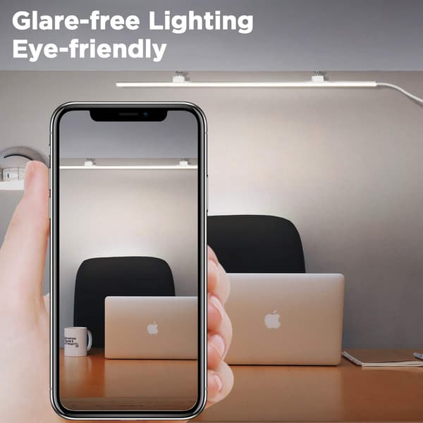 3-posisjons skrivebordslampe, garderobelampe, underskapslampe, USB-lyslist, dimbar lysstripe (37 cm)