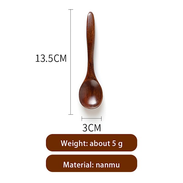 Træskeer, skeer Træsuppe skesæt, 15 cm
