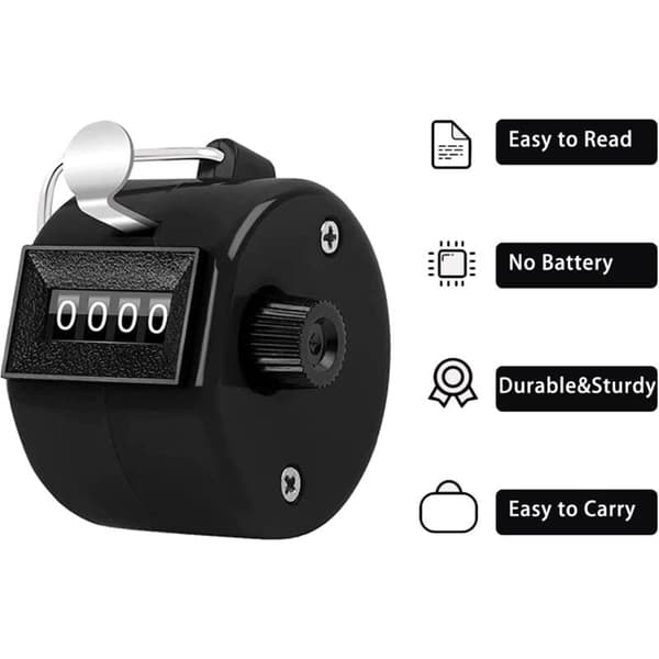 4-pack 4-digit clicker counters, portable mechanical tally counters