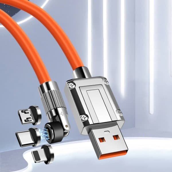 Rotera magnetkabel Hurtigopladning magnetoplader USB Type CM A12-1.2m 3 Adapter