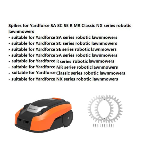 Antiskli-pigger kompatible med Yardforce SA $C SE R MR Classic NX for robotgressklippere, kaldvalset stål, 2-pakning, sølv