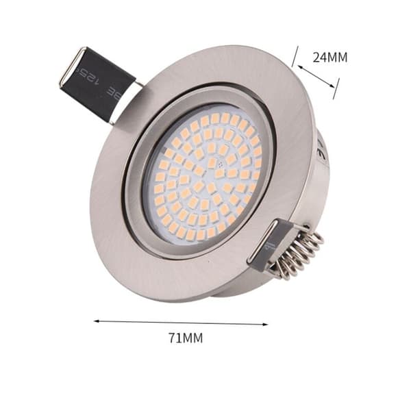 6X 5W Complete Recessed LED Spotlight 3000K Warm White Equivalent to 45W Halogen Lamp 230V Fixed Ceiling Spotlight 55mm Cutout [Energy Class E]