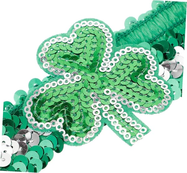 Kløverhårbånd til St. Patrick's Day, grønn, polyester PET -