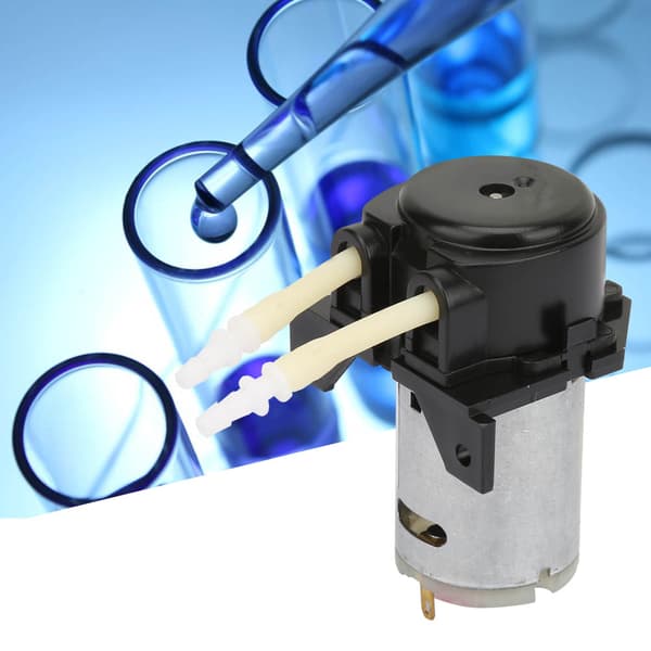 D-2 2*4mm DC 12V DIY Peristaltisk Væskepumpe Doseringspumpe til Laboratorieanalyse (Sort)