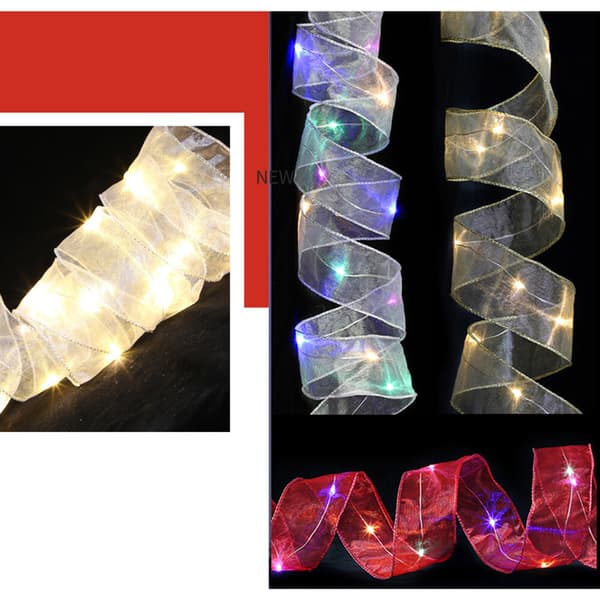 1M Lantern String Mesh Christmas Tree Ribbon Hanging Net Christmas Tree