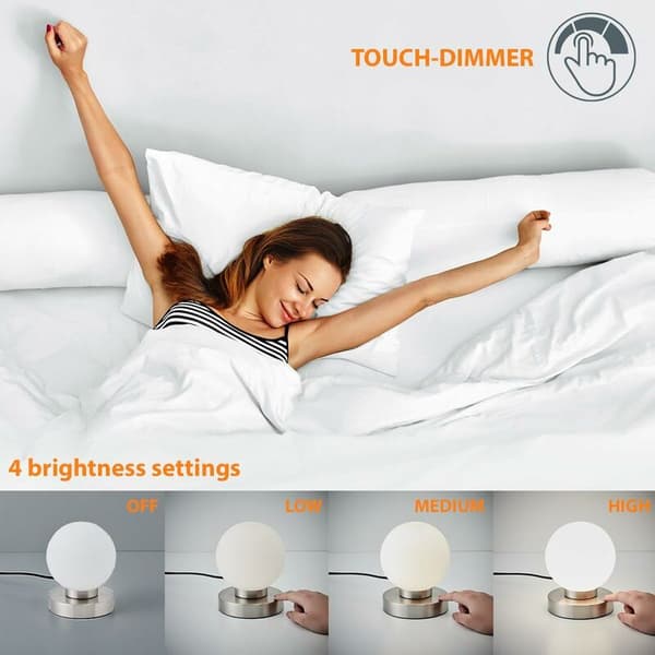 Bedside lamp with touch, 3 intensities, table lamp with touch function, reading lamp, bedroom lighting, children's room, 3 brightness levels -
