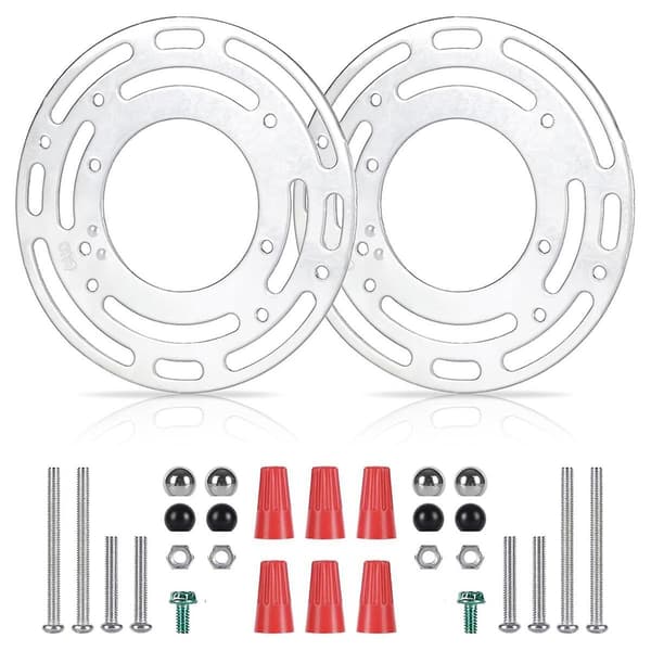 2-pack Mounting Brackets for Lamps, Ceiling Lamp Mounting Plate, Wall Lamp Mounting Block with Screw and Nuts [DB] Silver Silver