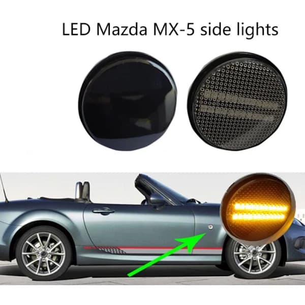 Flow Indicator Light Repeater Sidemarkeringslampa Dynamisk Blinkers Bil til MX5 MK1 1989-2015 B[co]