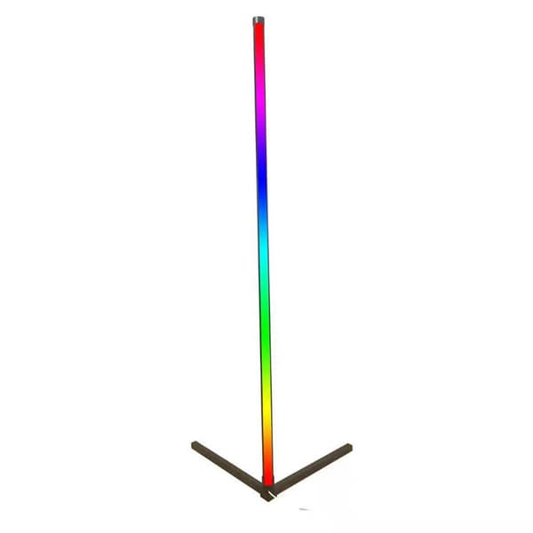 LED gulvlampe hjørnelampe RGB farveskiftende Sort