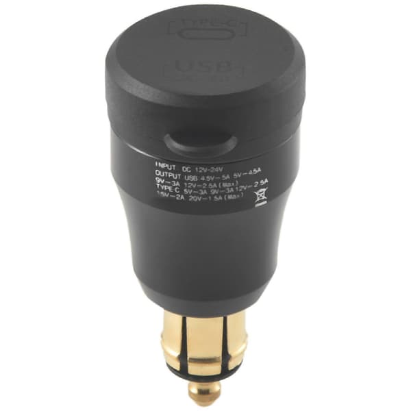 Motorsykkel Vanntett Hurtiglader med USB Type-C-port 12V/24V Qc3.0 Strømadapter Din Plug Socket