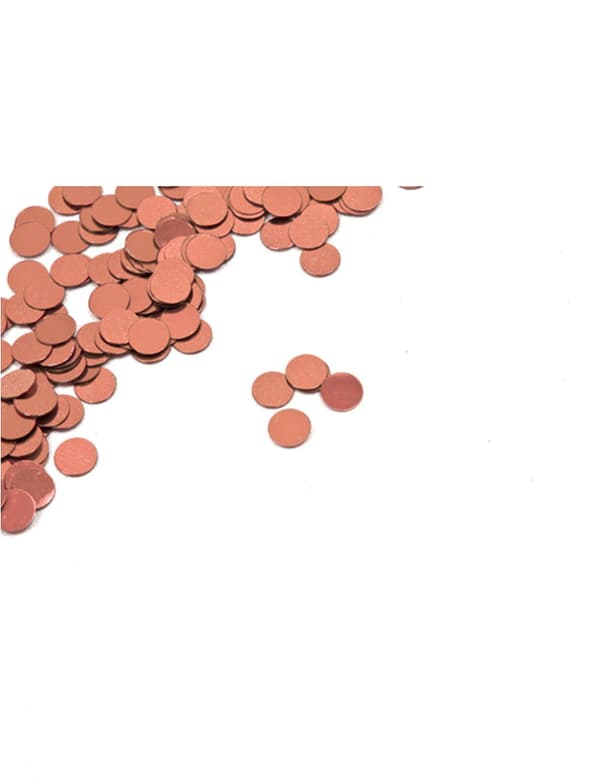 Liten rund bordskonfetti roséguld 0,6 cm 10 g