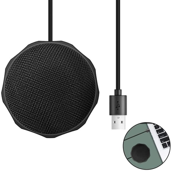USB-skrivebords-/laptopdatamaskinmikrofon, 360° rundstrålende kondensator KLB