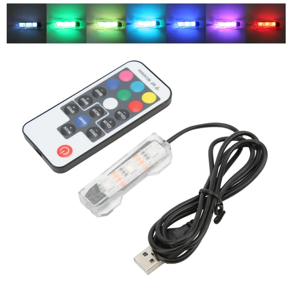 LED Aquarium Lamp Micro Landscape Aquarium Remote Control Lamp for Medium Small Aquariums with Hexagonal Square Blocks Black Line