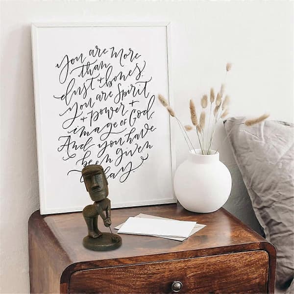Statue Dekor Påskeøya Ornament Harpiks Stein Dekorasjon for Romtilbehør Antikk Skulptur