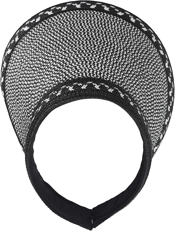 Women's Straw Sun Visor Wide Brim Golf Sun Hat Summer Beach Visor Cap