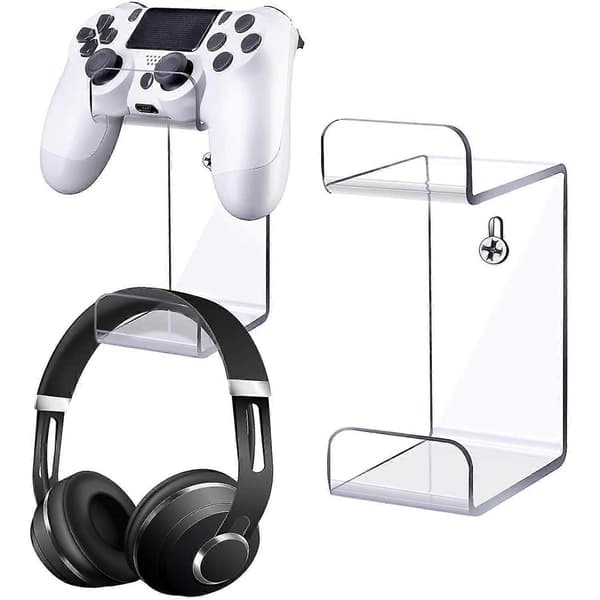 Universal Spilcontrollerholder Vægmonteret Headset Stativ Hænger Pladsbesparende Gamepad Holder Væg [DB]