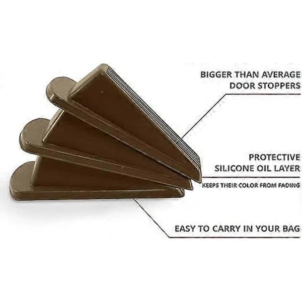 Rubber Door Wedges, Door Stop for Various Floors, 2-pack