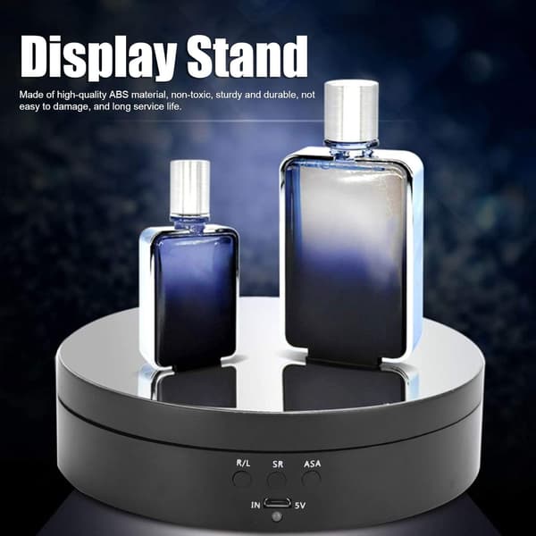 Roterende Displaystander, 360 Grader, 3 Hastigheder, USB-Oplader, 5.43\"
