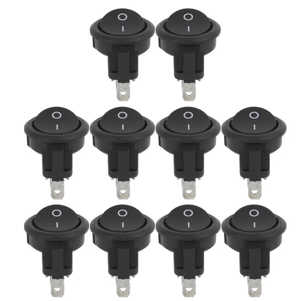 10 stk. 23 mm mini vippekontakt 3-benet 2-positions rund båd mini ON/OFF