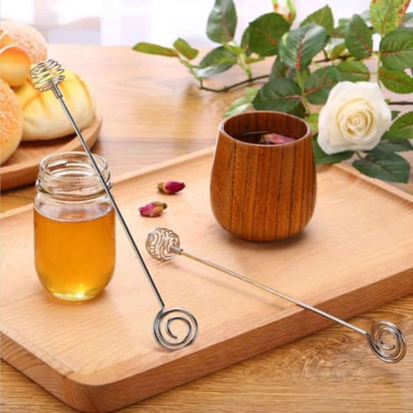 2 stk 304 Rustfrit Stål Honningpind Dipperske Rørepind Swizzle Stick