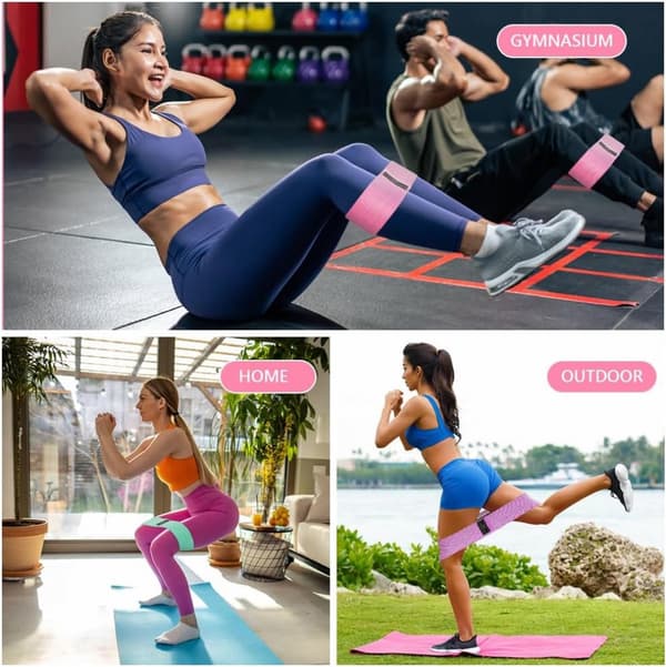 Modstandsbånd Sæt - 3-delt Sæt - Modstandsbånd - Pull-Up Bånd - Forskellige Modstande - Booty Band - Fitness Elastik - Strækbånd