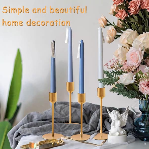 Ljusstake Ljusstake 3-pack Retro Metall Konisk Ljusstake