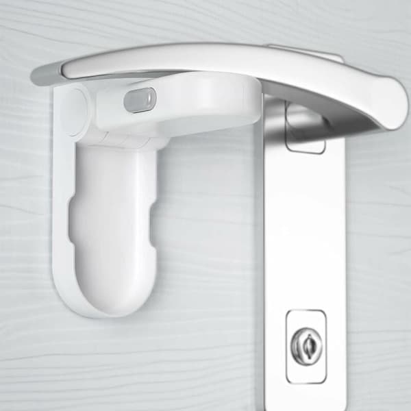 Dörrstopp för barnsäkerhet (förbättrad), 2-pack barnsäkerhetslås med 3M-tejp, barnsäkerhetslås mot låsning