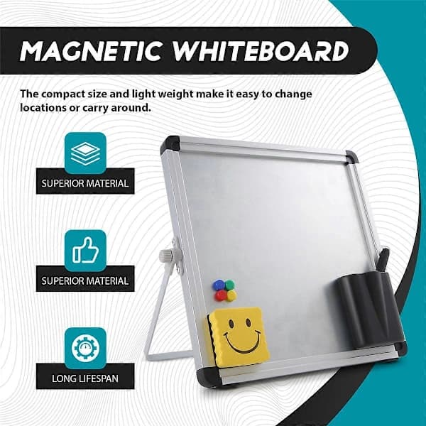 Small Desktop Whiteboard Portable Small Magnetic Double-Sided Whiteboard Easel for Kids to Do L