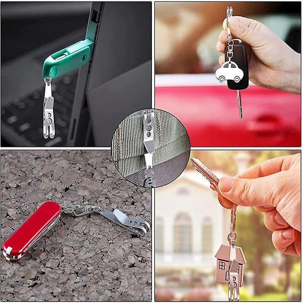 Multifunctional Clip Keychain Hanging Clip Tool with Carabiner Perfect for Hanging Tools, Flashlights